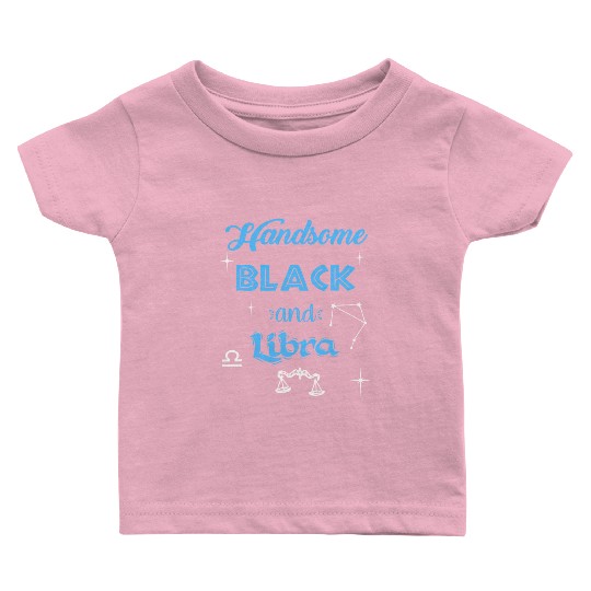 Handsome Black Libra Baby T Shirts