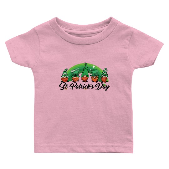 Saint Patrick s Day Horseshoe Clover Shamrock Baby T Shirts