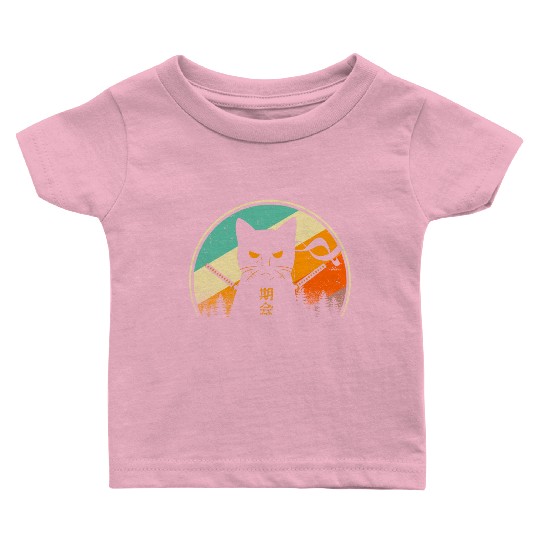 Vintage Japanese Cat Kawaii Retro Style Cat Kitten Baby T Shirts