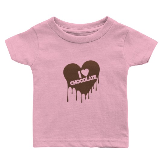 I Love Chocolate Candy Heart Lover Baby T Shirts