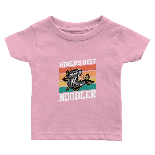 World´s Best Noodler Catfish Fishing Angler Baby T Shirts