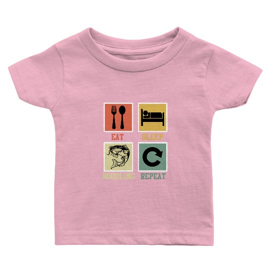 Catfish Fishing Eat Sleep Noodling Repeat Baby T Shirts