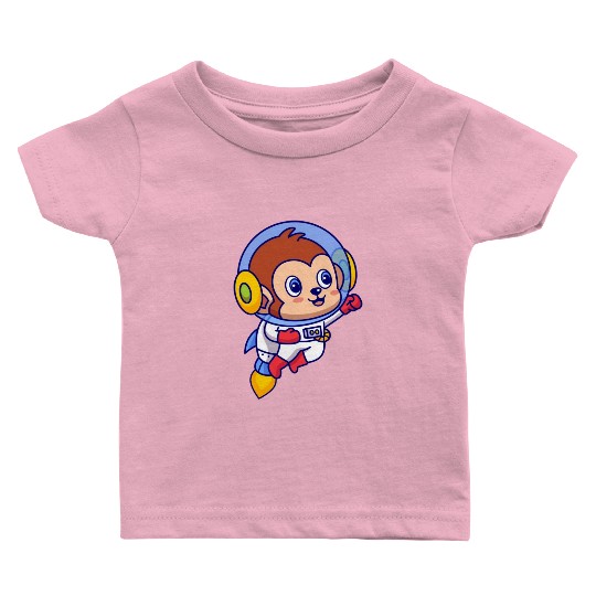 Flying Monkey Astronaut Baby T Shirts