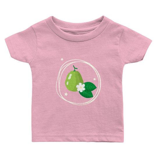 Guava With Flower And Leaves Baby T Shirts