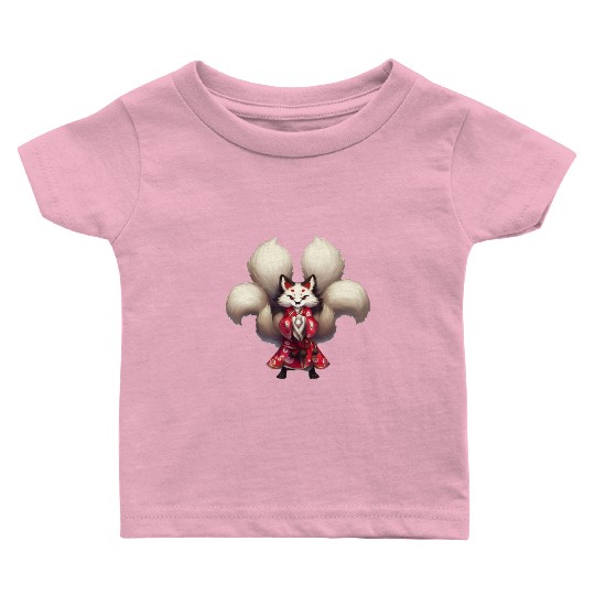 Kai the Kitsune Fox Spirit Yokai Anime Spirit Baby T Shirts