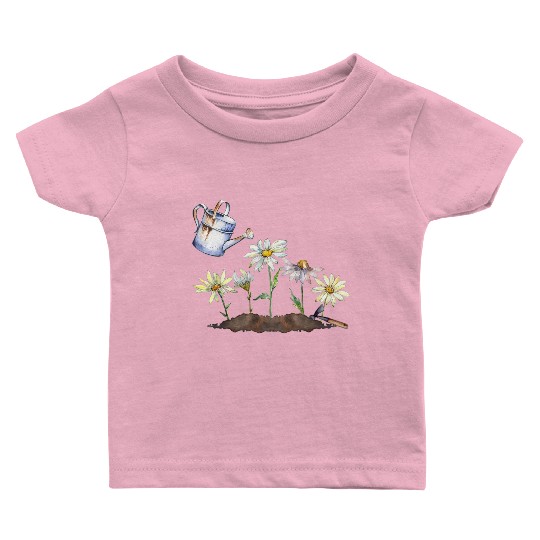 Plants Graphic Flower Motif Botanical Gardening Baby T Shirts
