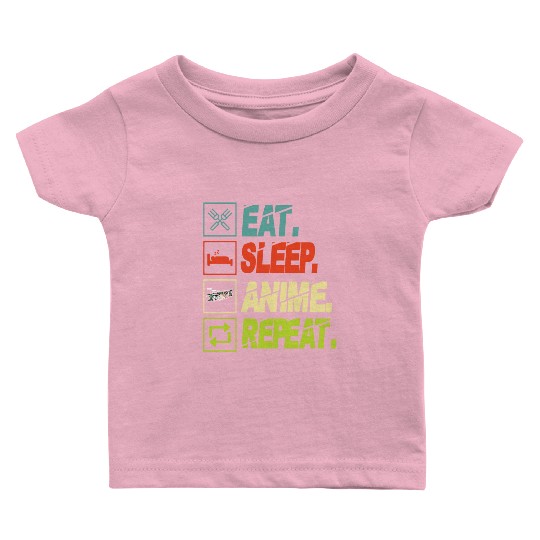 Eat Sleep Anime Repeat Ramen Kawaii Japanese Manga Baby T Shirts