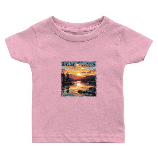 Grunge Sunset: Vacation at Lake Tahoe, Baby T Shirts