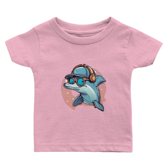 funny dolphin Baby T Shirts