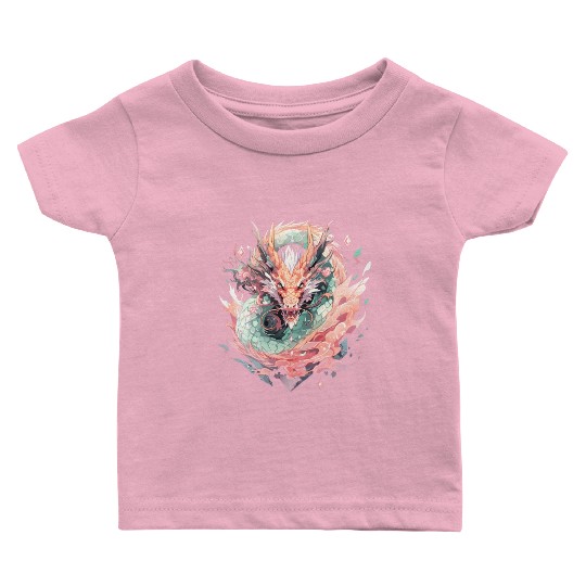 Adorable Crystal Chinese Dragon Baby T Shirts