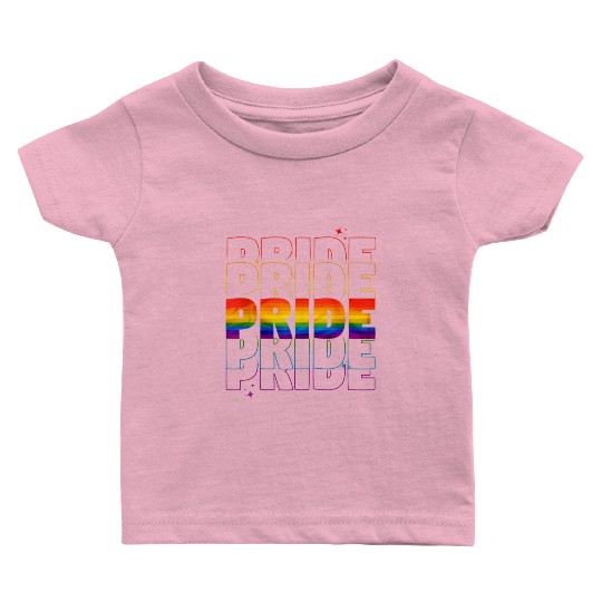 LGBT LGBTQ PRIDE FLAG Gay Lesbian Pride Month Baby T Shirts