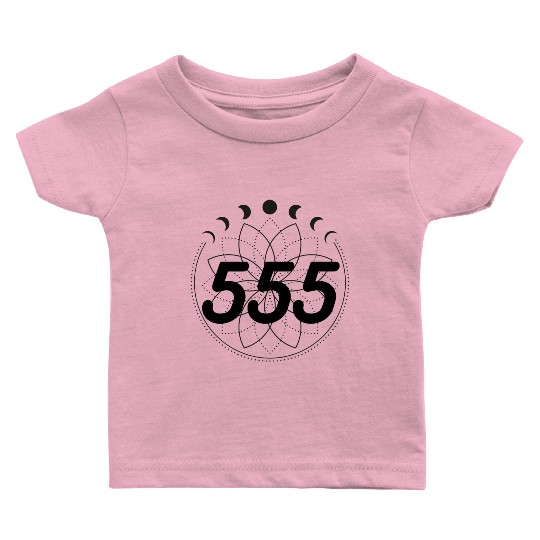 Mandala Angel Numbers 555 Moon Cycle Baby T Shirts