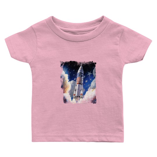 Patriotic Starship US Astronauts Stars and Stripes Baby T Shirts