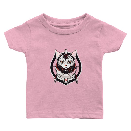 Samurai Space Cat Saga: Cosmic Feline Embarks on a Baby T Shirts