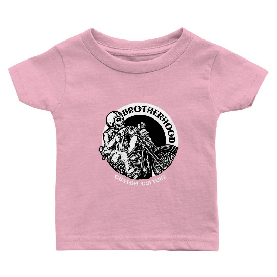 Riding brotherhood culture, skeleton riding a bike Baby T Shirts