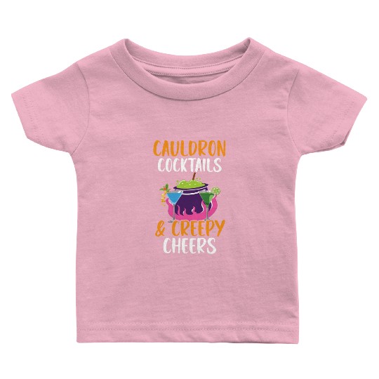 Cauldron Cocktails & Creepy Cheers Halloween Baby T Shirts