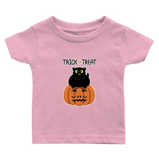 Trick or Treat Black lucky cat with sweetest eyes. Baby T Shirts