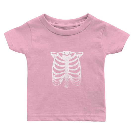 Halloween Skeleton Rib Cage Baby T Shirts