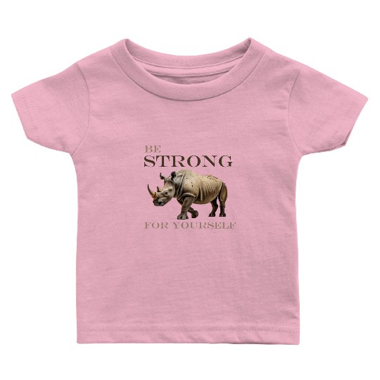 rhinoceros side view Baby T Shirts