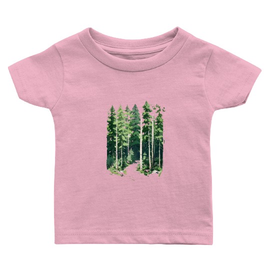 Happy Green Wild Forest - Adventure Hiking Trail Baby T Shirts