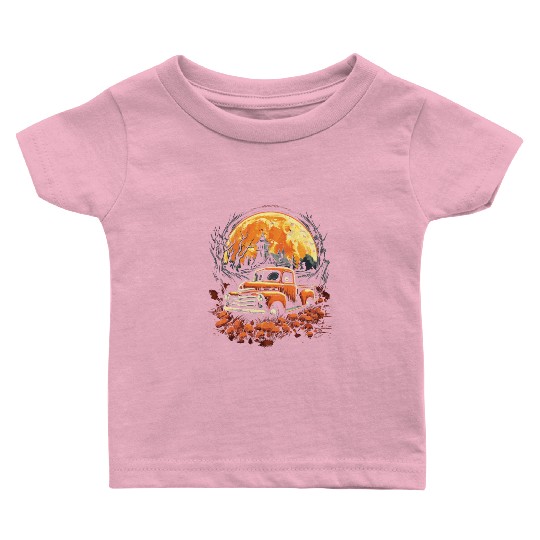 Creepy Old Truck Halloween Haunted Classic Truck Baby T Shirts