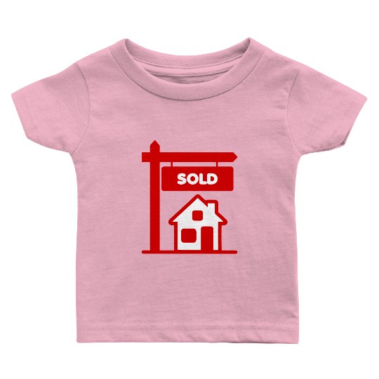 Transparent red logo signboard with sold Baby T Shirts