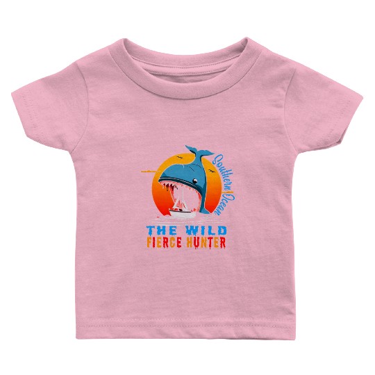 South Seas Navy Boat Attacked by Whale on Sea Baby T Shirts