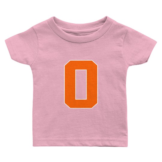 Number 0 Sports Orange Baby T Shirts