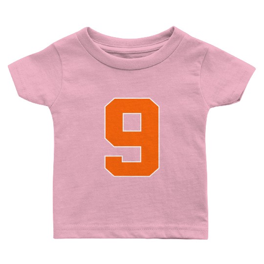 Number 9 Sports Orange Baby T Shirts
