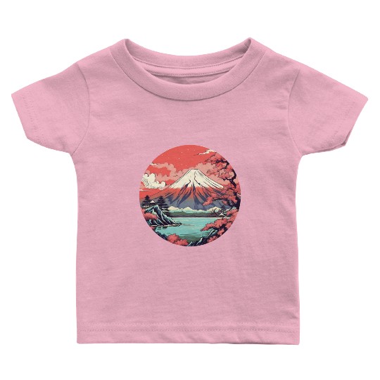 Fuji Sakura Serenity: Japanese Landscape Bliss Baby T Shirts