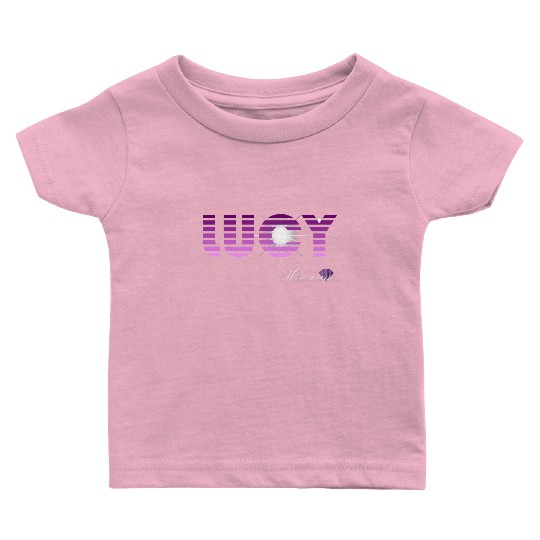 Lucy pink and violet - Latin's etymology - Light Baby T Shirts