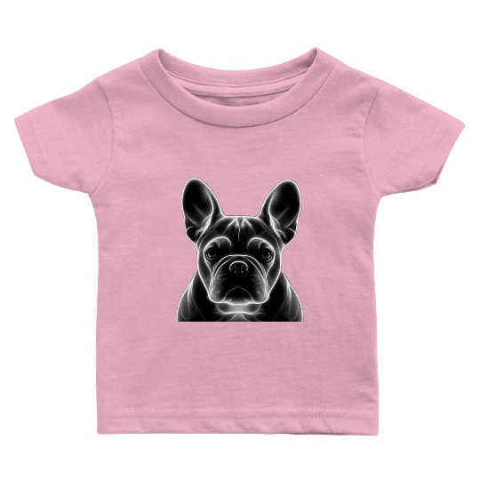 Frenchie Neon Art Baby T Shirts