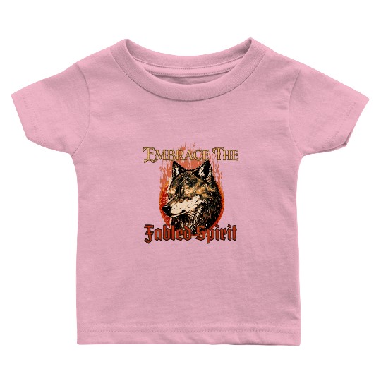 Embrace The Fabled Spirit Wolf Red Baby T Shirts