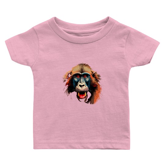 Baboon Monkey Lover Wildlife Animal Zookeeper Baby T Shirts