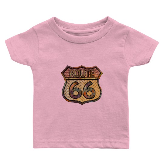Route 66 vintage sign - Rusty metal 2 Baby T Shirts