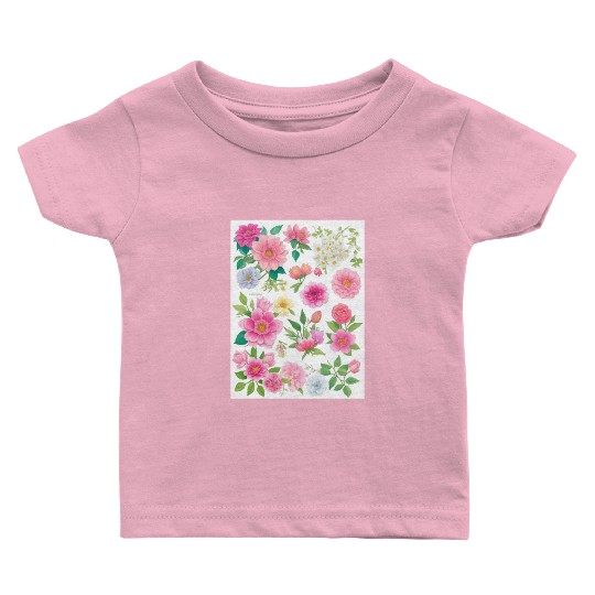 Lavender and Lilac Spring Flowers Baby T Shirts