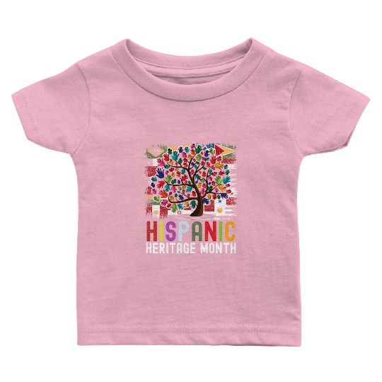 Hispanic Heritage Month Hand Flags Latin Baby T Shirts