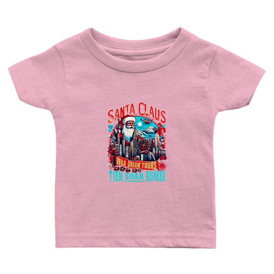 Santa Claus on an Adventure Travel World Tour Baby T Shirts
