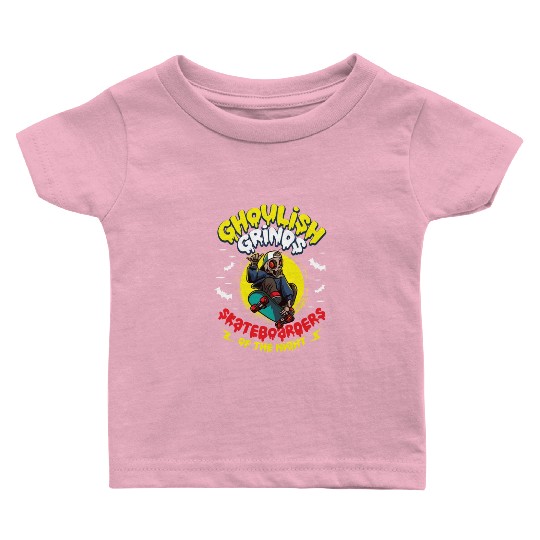 Spooky Horror Skateboarder Halloween Skateboarding Baby T Shirts