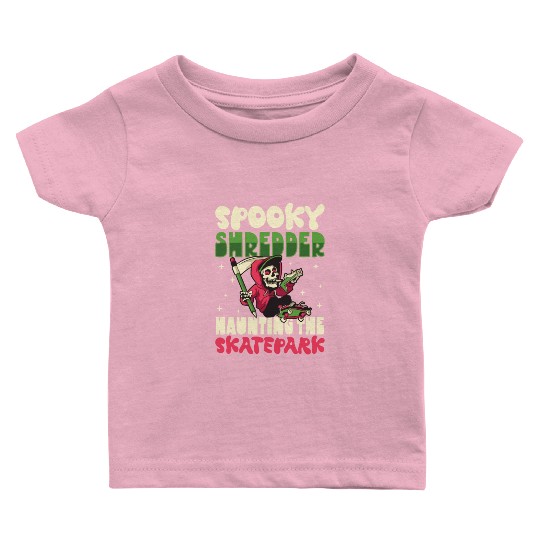 Spooky Horror Skateboarder Halloween Skateboarding Baby T Shirts