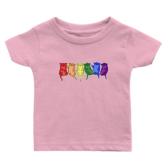 LGBT+ Flag Otter Design for proud LGBT+ People Baby T Shirts