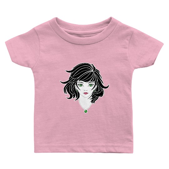 Gothic anime girl with pretty jewelry Baby T Shirts