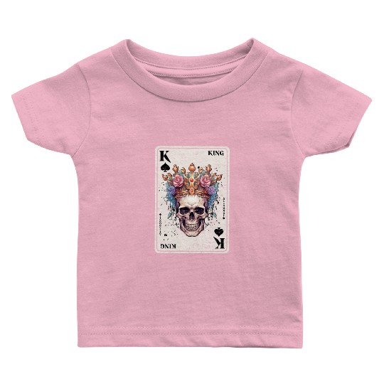 King on Spades Horror Halloween Card Game Creepy Baby T Shirts