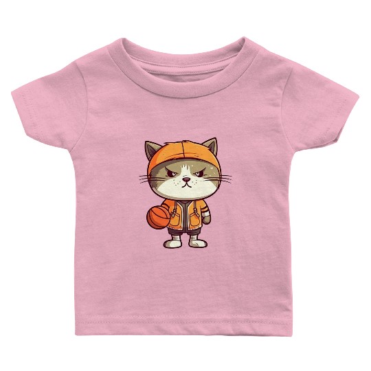 Basketball cat Baby T Shirts