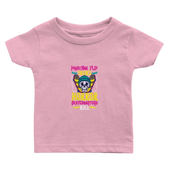 Spooky Horror Skateboarder Halloween Skateboarding Baby T Shirts