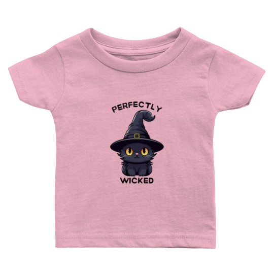 Wicked Cat Witch Funny Halloween Witch Baby T Shirts