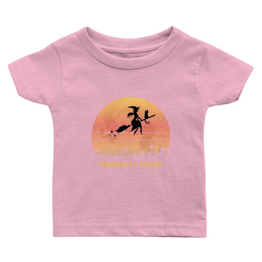 Wicked Cat Witch Funny Halloween Witch Baby T Shirts