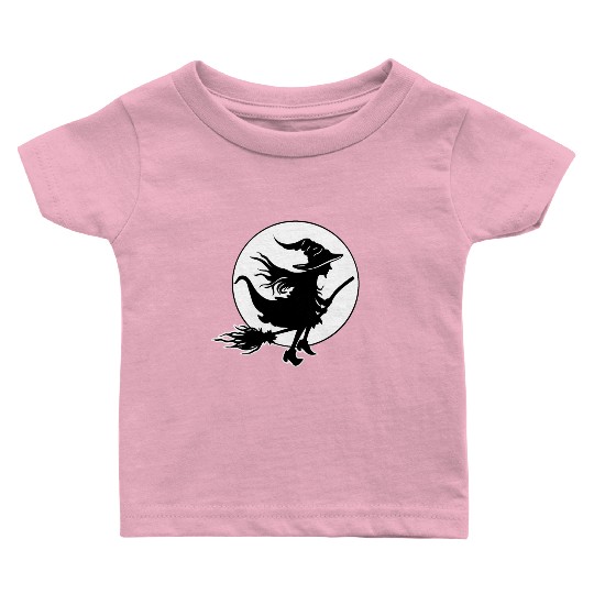 Witch Wizard Broom Halloween Baby T Shirts