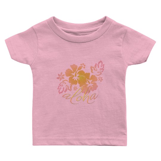 Hawaiian Sunrise Hibiscus Aloha Graphic Baby T Shirts