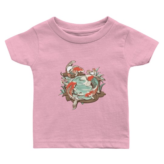 Tranquil Oasis: Koi Pond Serenity Baby T Shirts